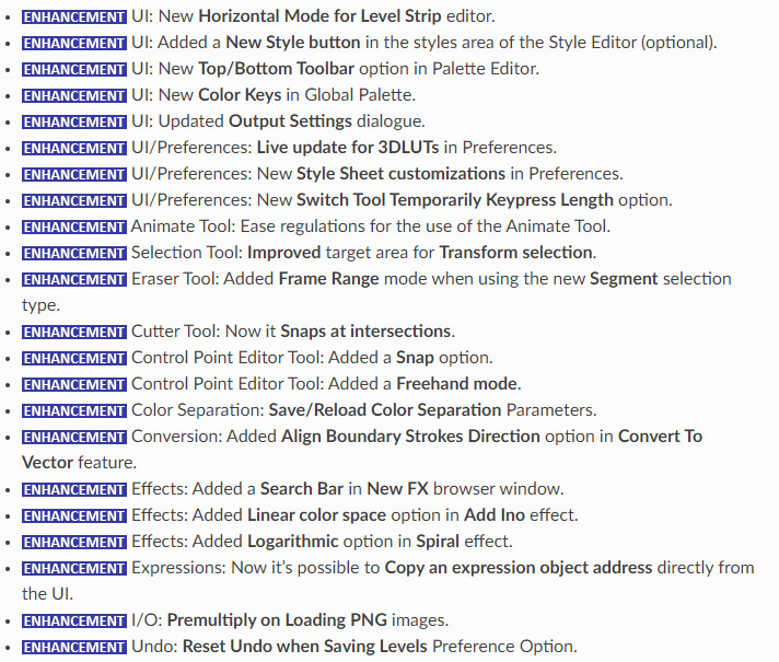 Open Toonz Enhancements Release Notes