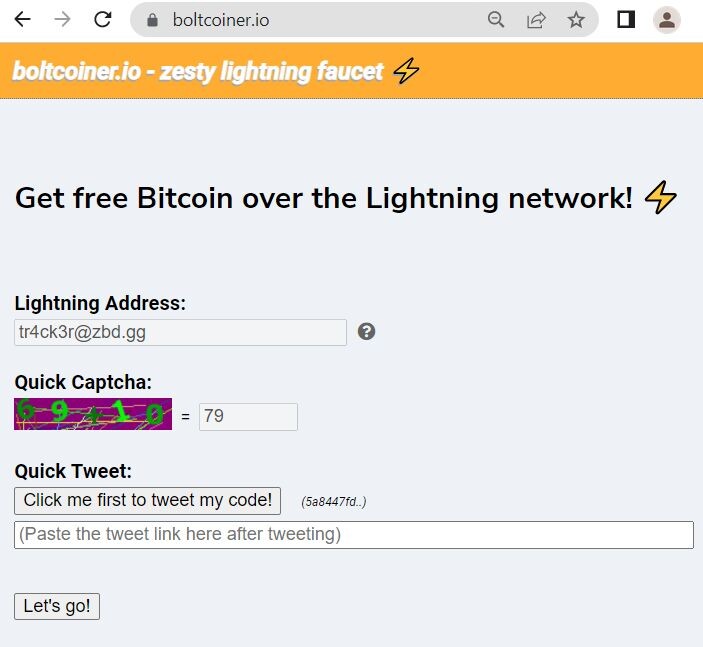 Enter Lightning address
