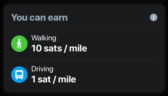 Daily earnings in sMiles