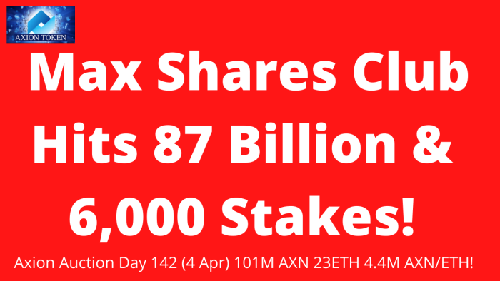 Axion crypto regular auction day 142