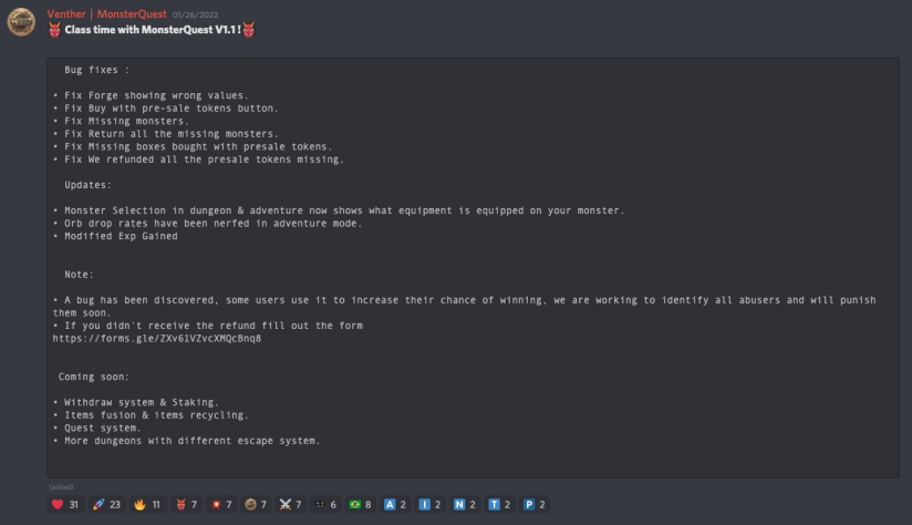 Patch log v1.1