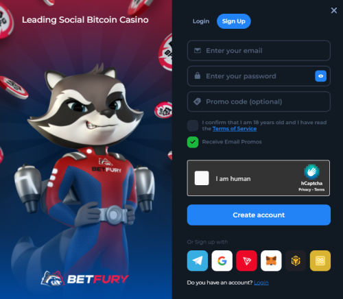 Ejemplo de bono de depósito en Betfury