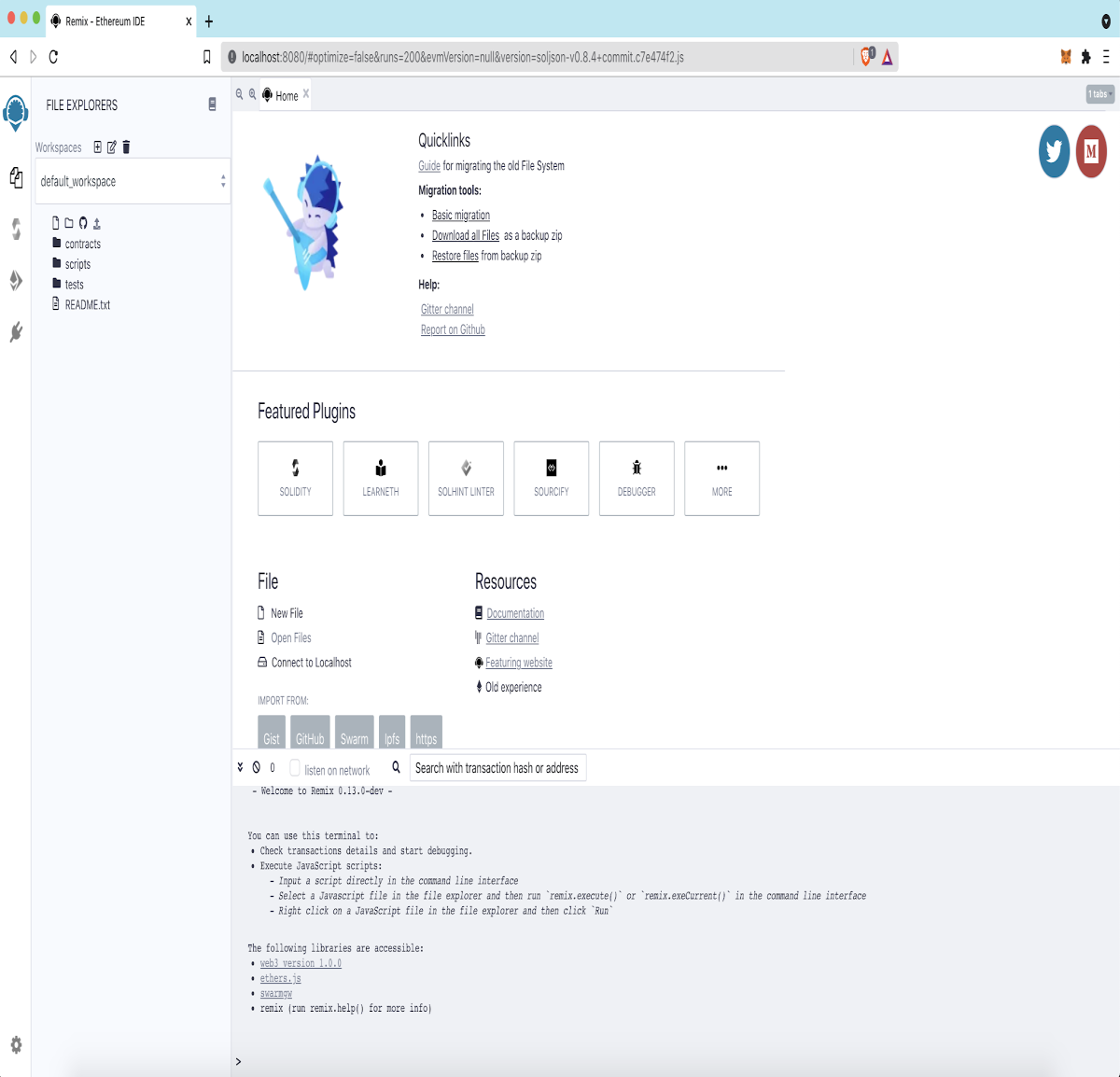 Remix IDE Screen