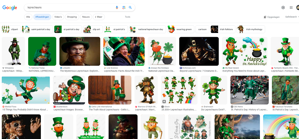 When you Google Leprechauns