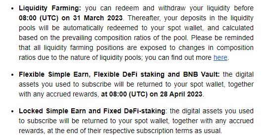 Binance Earn timeframes
