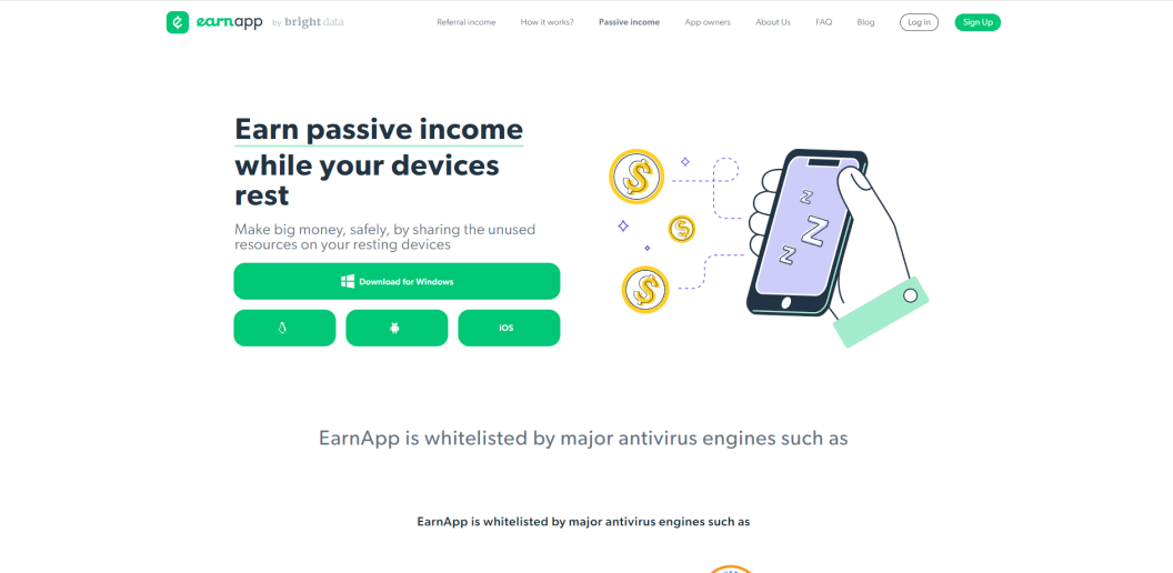 EarnApp - EARN MONEY PASSIVELY (available on PCs, phones, laptops...)