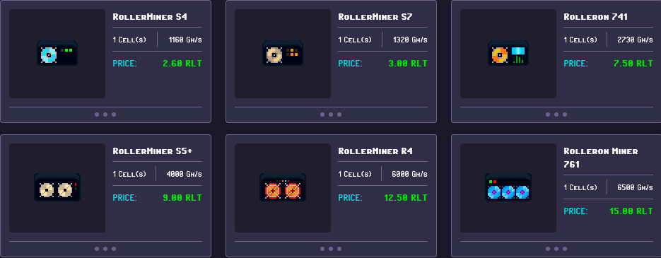 Top 6 Cheapest miners on RollerCoin