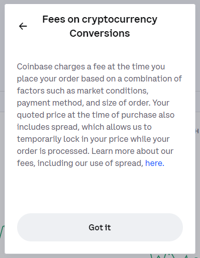 Coinbase spread notification