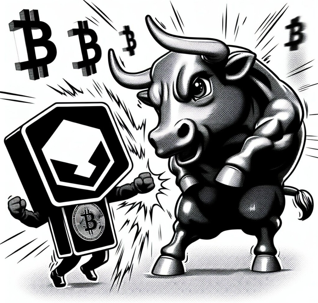 Crypto token punching Wallstreet bull