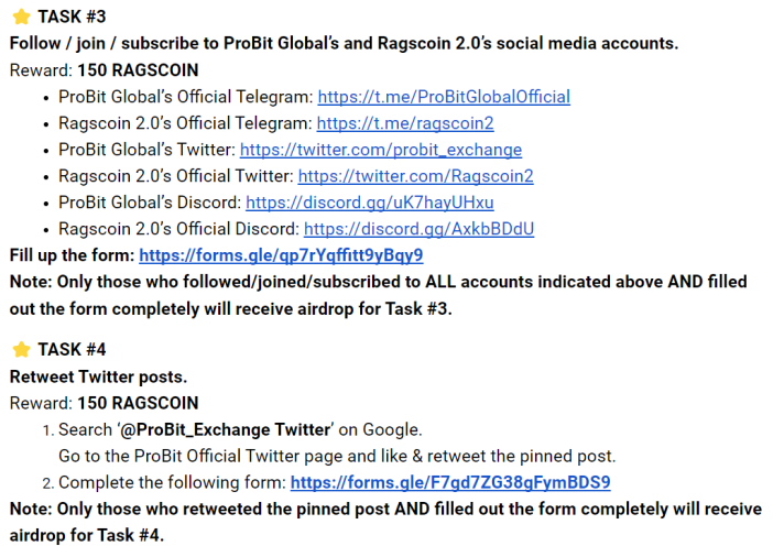 ProBit RAGSCOIN Tasks 3 &amp;4