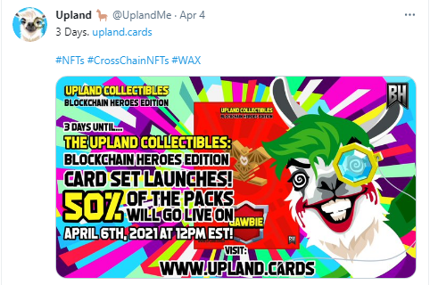 Image - Upland Collectibles Blockchain Heroes Edition - Tweet