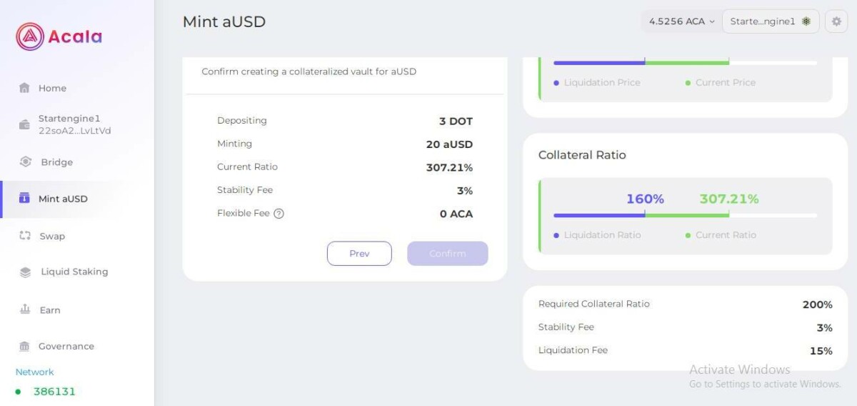 Acala Platform’s DEFI functions have rolled out with early adopter