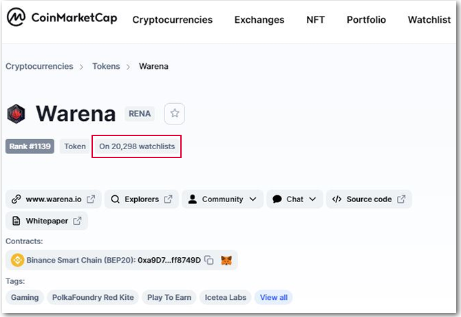 RENA on Coinmarketcap.com