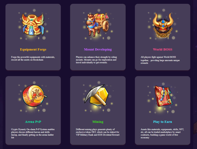 crypto dynasty mobile game features