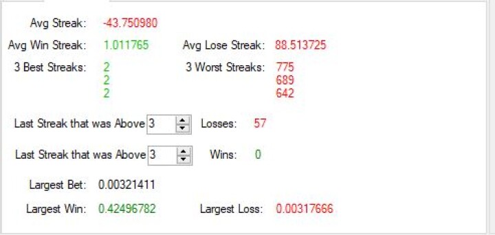 Here are some dice bot Streak statistics