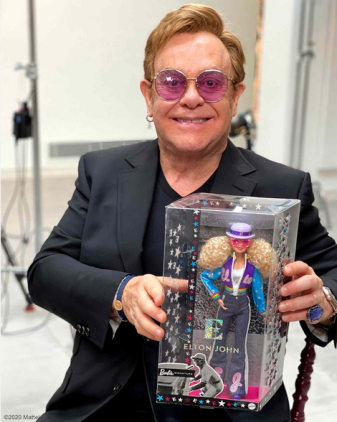 Elton with his Barbie Doll