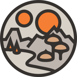 Decentraland MANA old emblem logo flat design