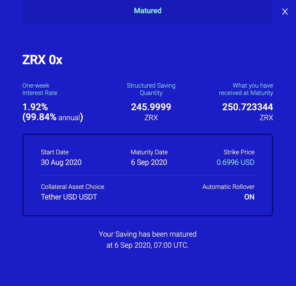 ZRX Roll Structured Savings