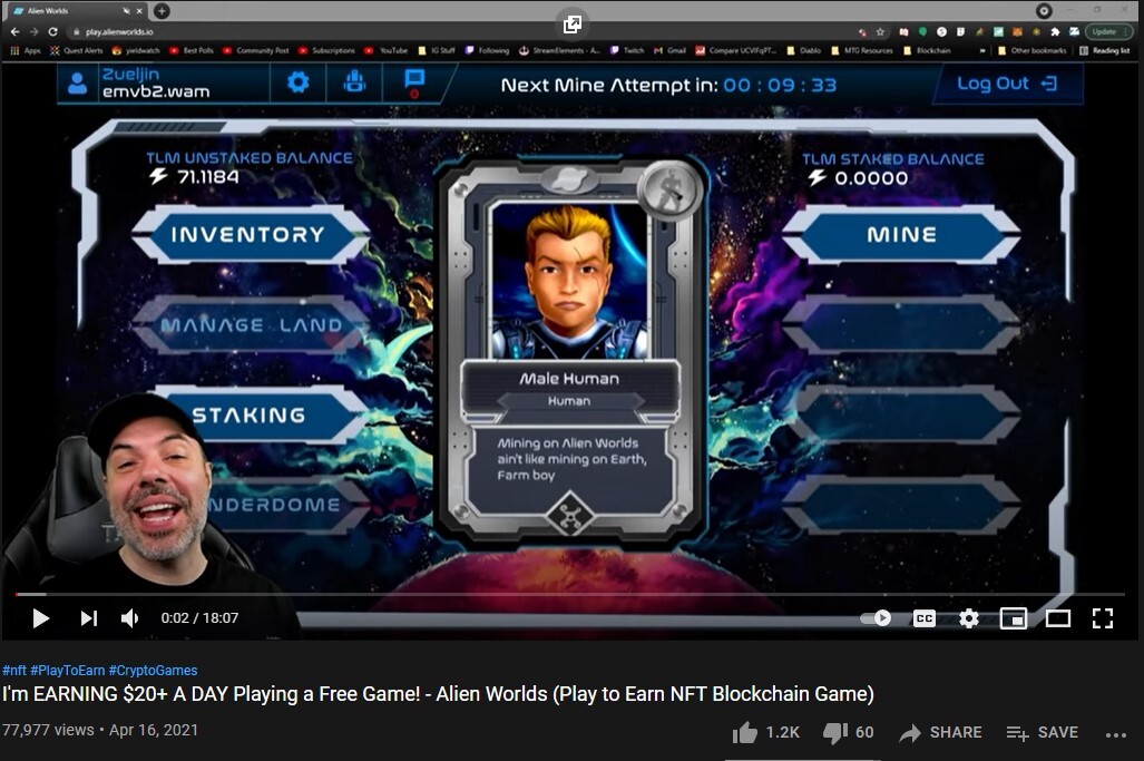 Alienworlds Review by Zeuljin on Youtube