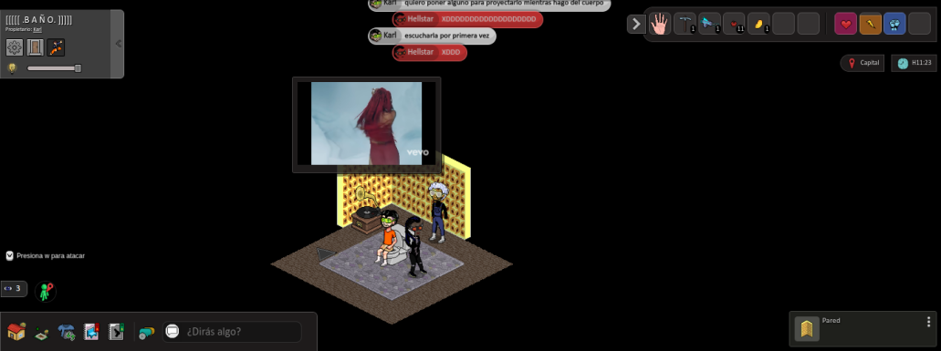 Imagen de la vista de sala .B A Ñ O. reproduciendo TQM en Dalaxia.