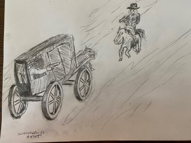 Stagecoach robbery - pencil