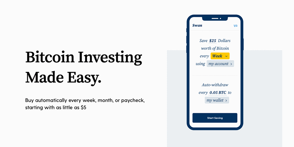 Swan wants to make Bitcoin Investing accessible to EVERYONE with an amazingly simple interface