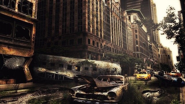 ruin, distruction, deterioration