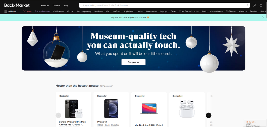 BackMarket Website Screenshot