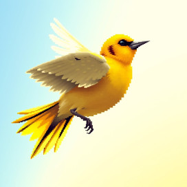 Pixelated photo of a canary for a memecoin