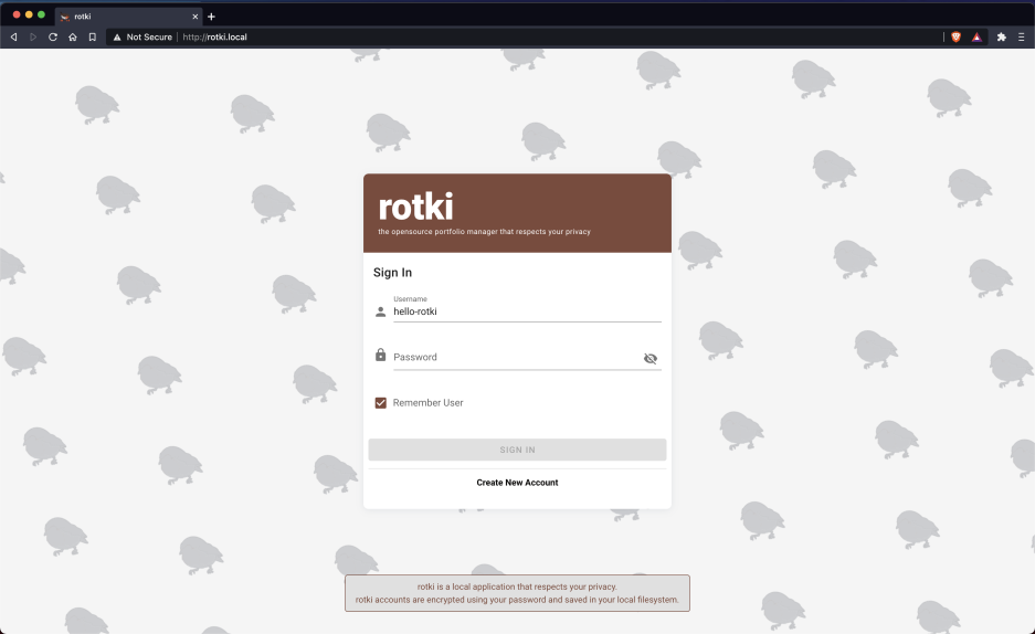 rotki.local screenshot