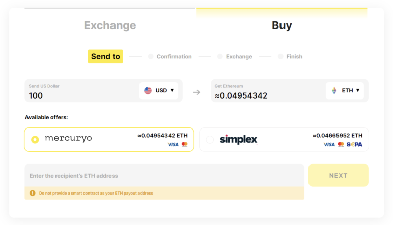 StealthEX Buy More