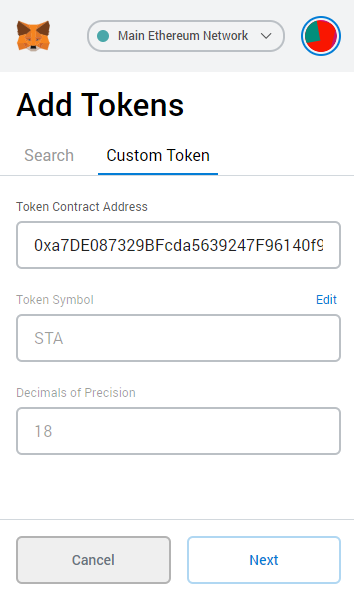 Custom Token Contract