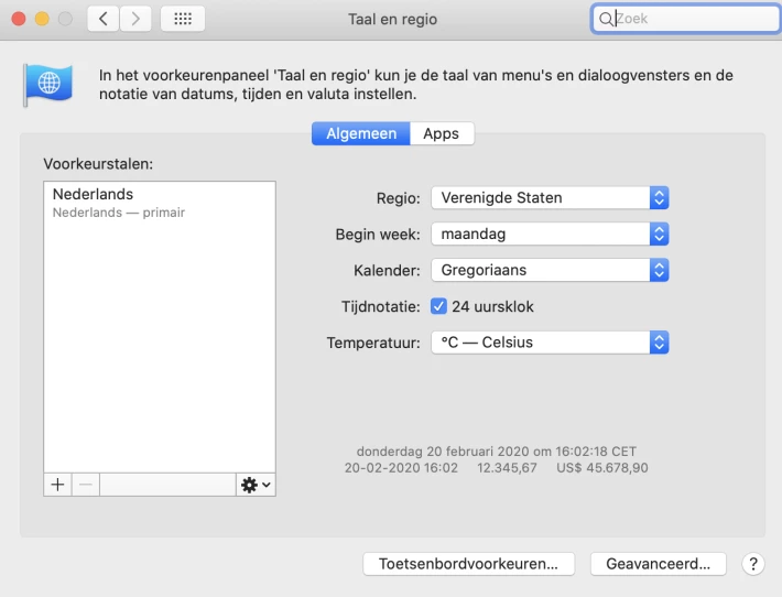Only changing the region will do, you can leave the language.