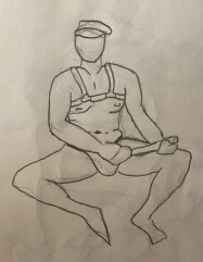 Frank in leather - 5 minute timed pencil sketch