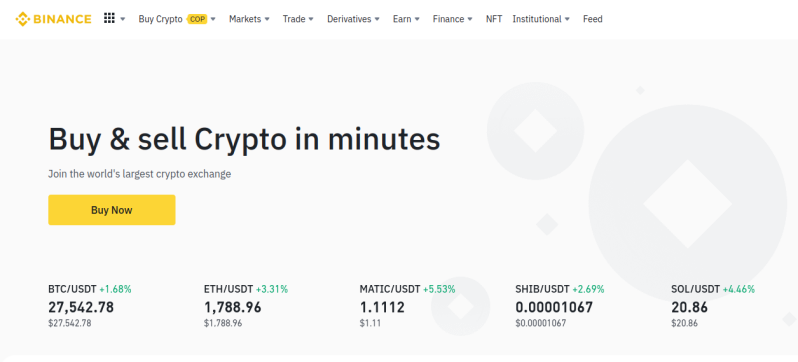 Binance landing