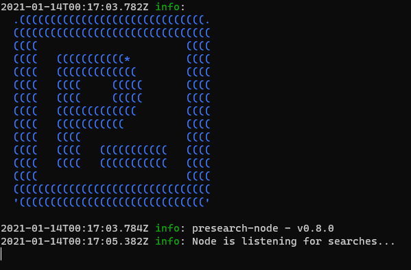 Presearch Node Success Image