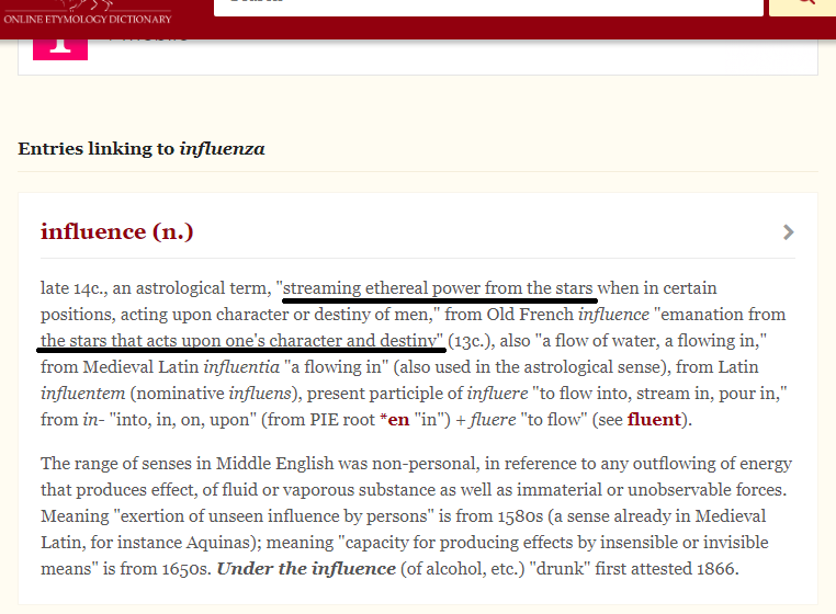 Etymology influence