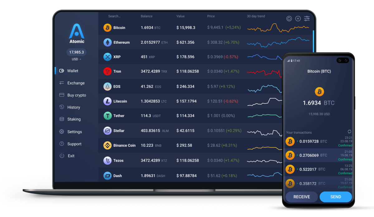 Atomic Wallet on PC &amp; Mobile Device.