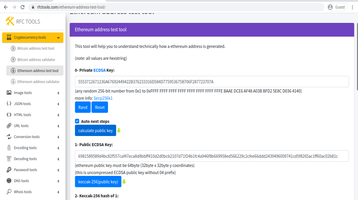 A simple way to generate easy recoverable Ethereum private/public keys and  an address