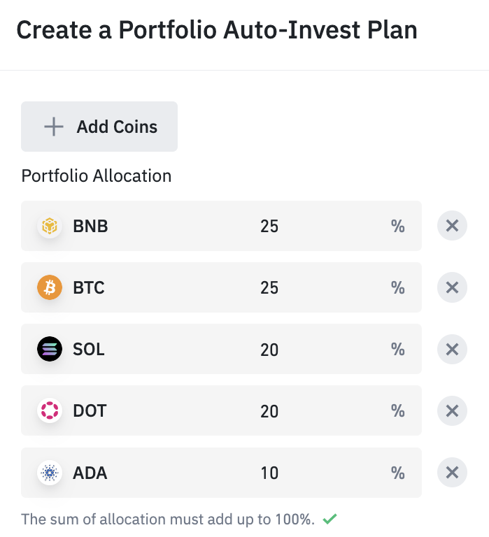 Portfolio Plan Auto-Invest