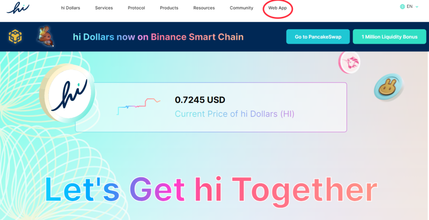 Hi.com web app
