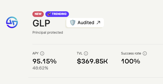Olive's $GLP Vault is yielding 95.15%