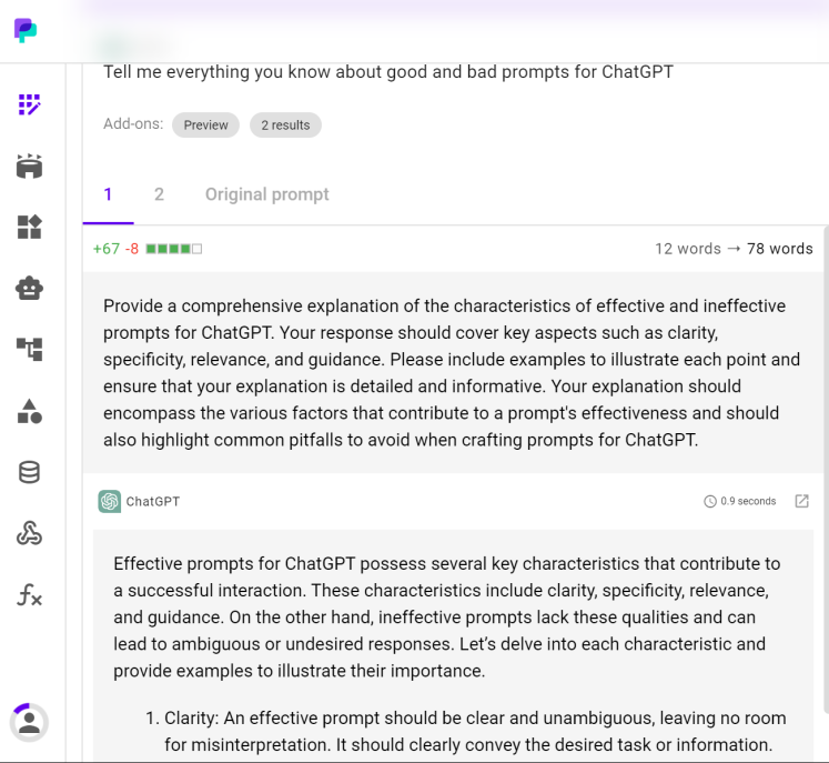 PromptPerfect creates better prompts