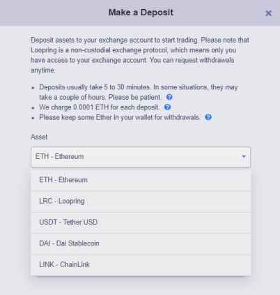 deposit lrcdex