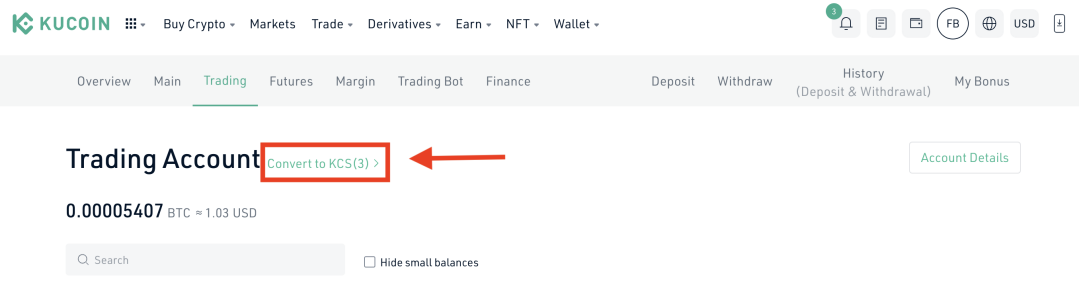 Token Dust Conversation on KuCoin KCS