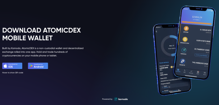 AtomicDEX mobile wallet download web view