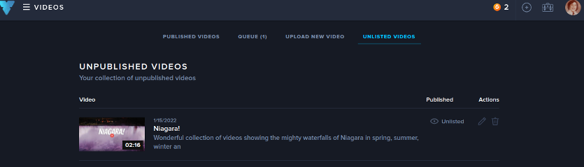 Unlisted Videos