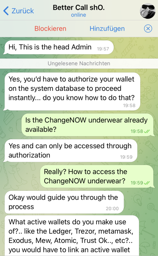Telegram scammer