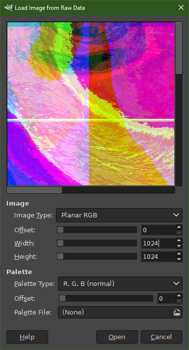 Importing data back into GIMP
