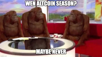 'Wen altcoin season' - What if 'never altcoin season'?